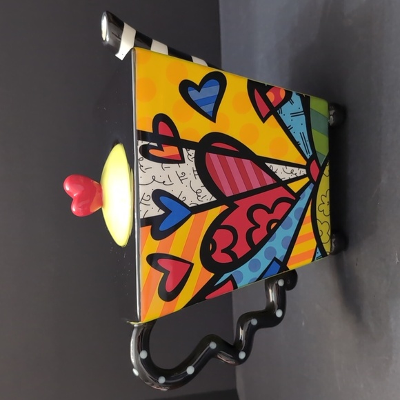 2009 Romero Britto It's a New Day Multi-colored Teapot, Signed By Artist. - Picture 4 of 12